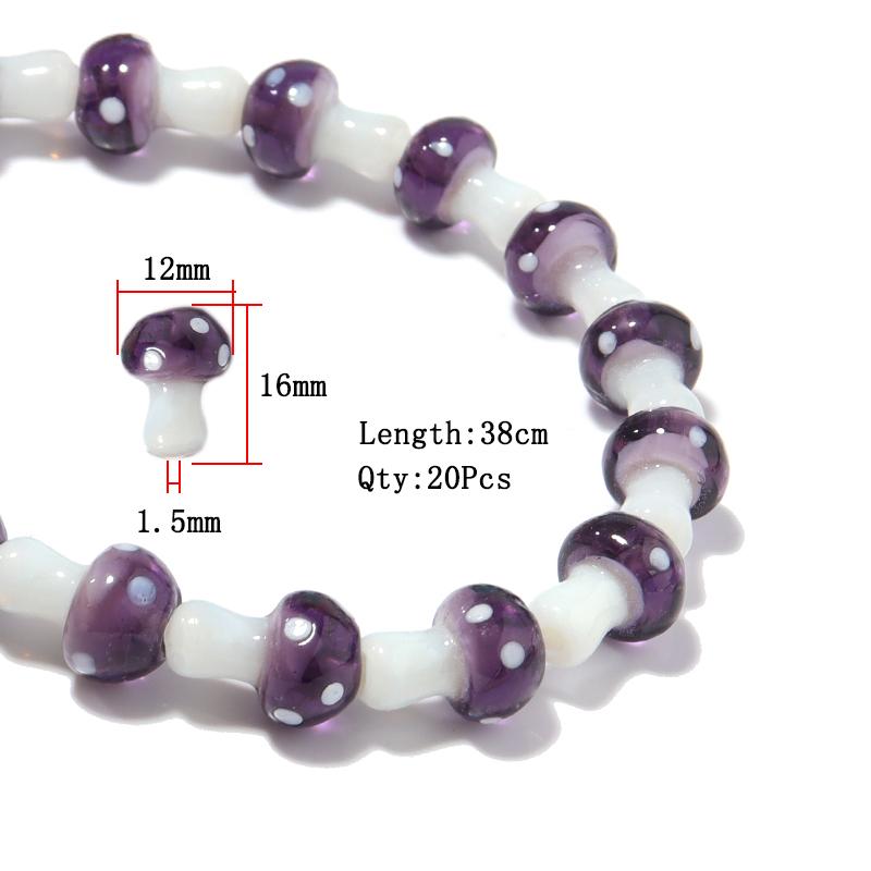 10-20Pcs 16x12mm Liuli Silica Lampwork Mushroom Beads Colourful Loose Glass Beads For Needlework DIY Jewelry Making Accessories