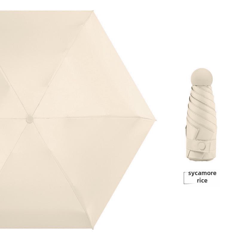 Umbrelă compactă de damă cu ștanțare aurie: Protecție UV, pliabil portabil, pentru soare și ploaie