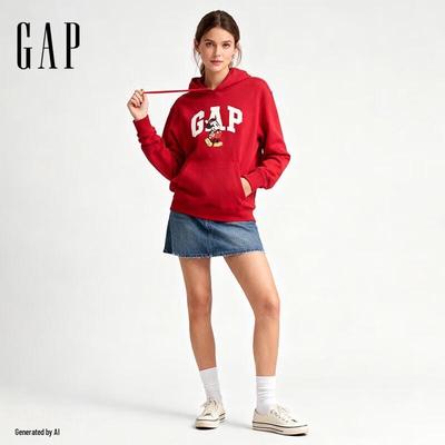 Gap Unisex bluza z kapturem i logo z kreskówki, polarowa