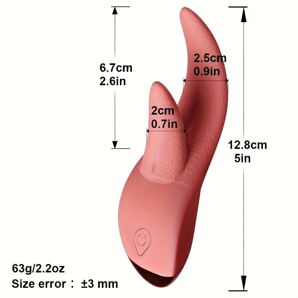 Clitoral Licking Vibrator Double Tongue Licking Heating Toy with 12 Vibration Modes & Heating Function for Women and Couple