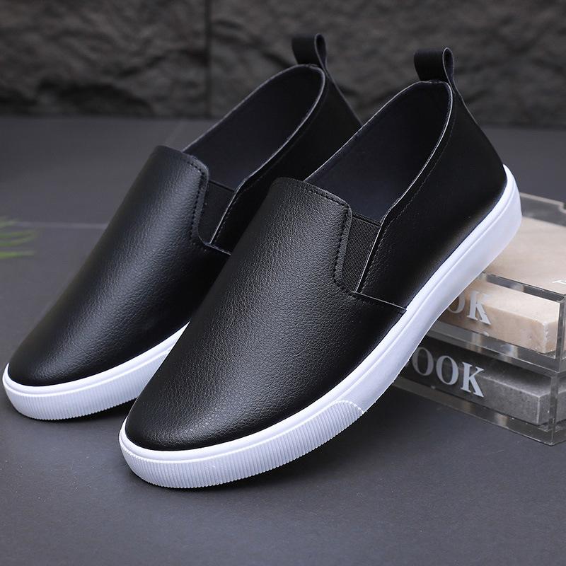 Versatile Women's White Slip-on Shoes - Autumn/Winter Flat Leather Sneakers for Nurses and Students
