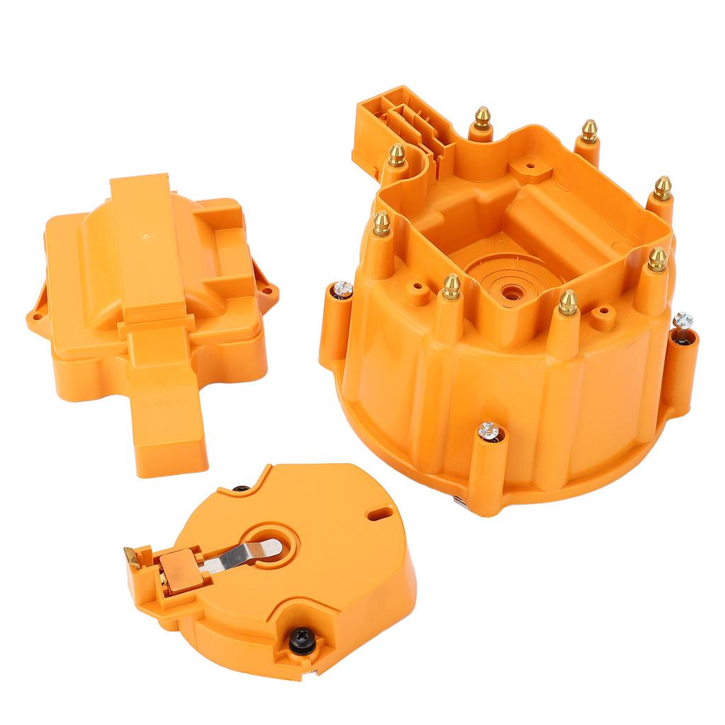 HEI Distributor Cap and Rotor Heavy Duty Large Distributor Cap Set for SBC 283 305 307 327 350 400 K549 Orange