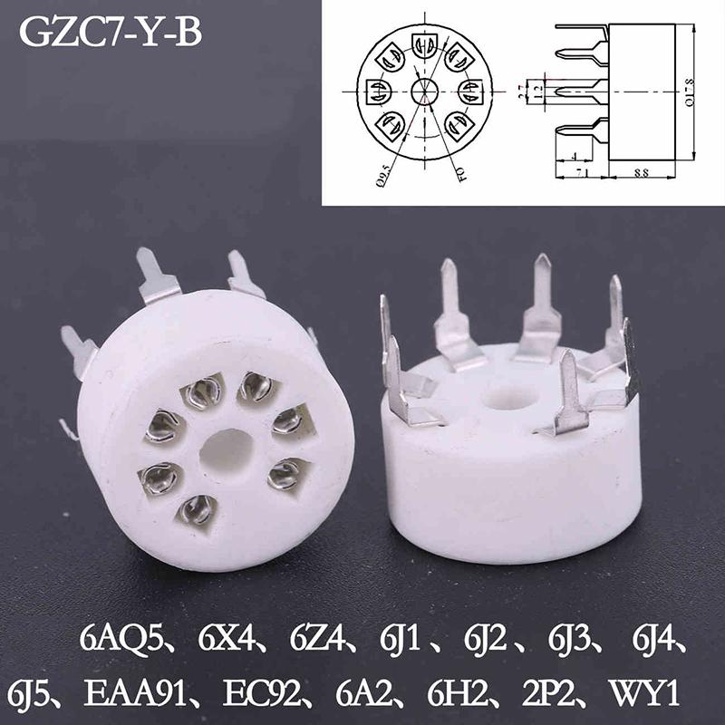 1PCS 6AQ5 EAA91 6J1 6J2 6X4 6Z4 Tube Socket Gold-plated Socket For 7Pin B7G Vaccum Tube Amplifier Audio DIY