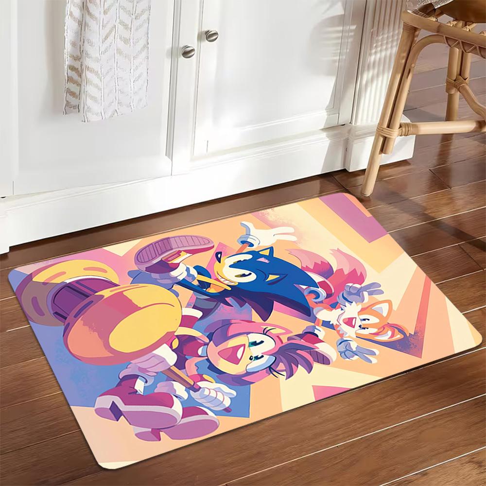 Sonic The Hedgehog Heroes Decoration,Carpet,Living Room,Bedroom, Non-slip,Square rug