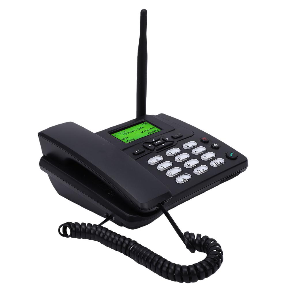 Wireless Desktop Phone 2G Fixed Cordless Landline Phone with 2.4 Inch Display FM Radio Alarm Clock Caller ID Built in