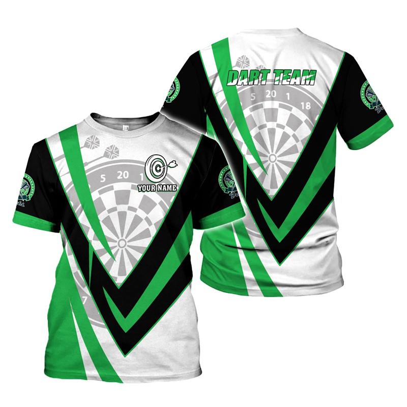 Camiseta Hombre Dardo Impresión 3D Personalizada con Nombre para Aficionados a los Dardos Camisetas Gráficas Tops de Verano Manga Corta Oversize Ropa