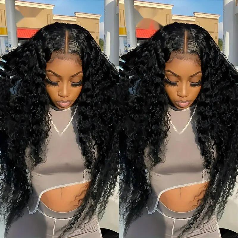 Fashion front lace 13*4 chemical fiber headgear African hot selling small coiled tube long curly wig