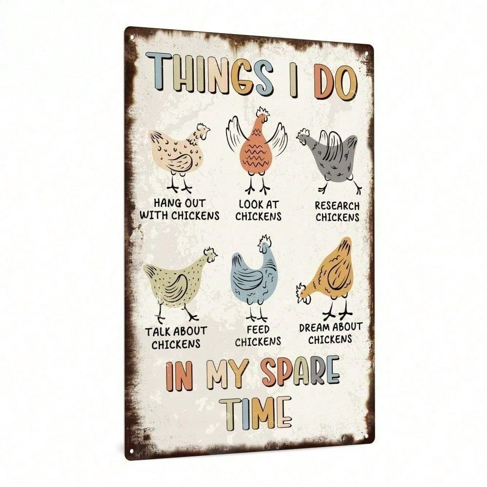 Metal Wall Art Rooster Sign for Chicken Coop Decor