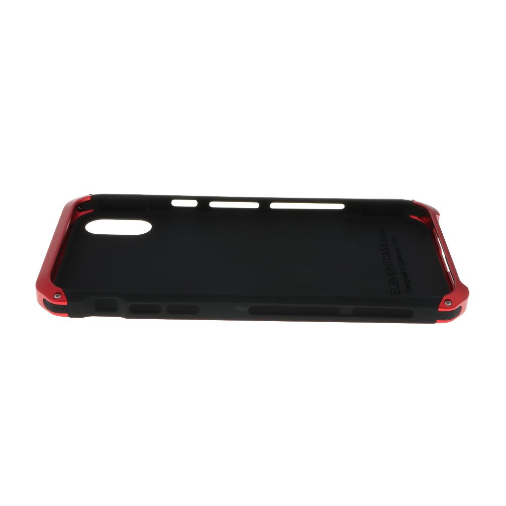 Shockproof Metal Bumper Case Cover For IPhone XS Black+Red
