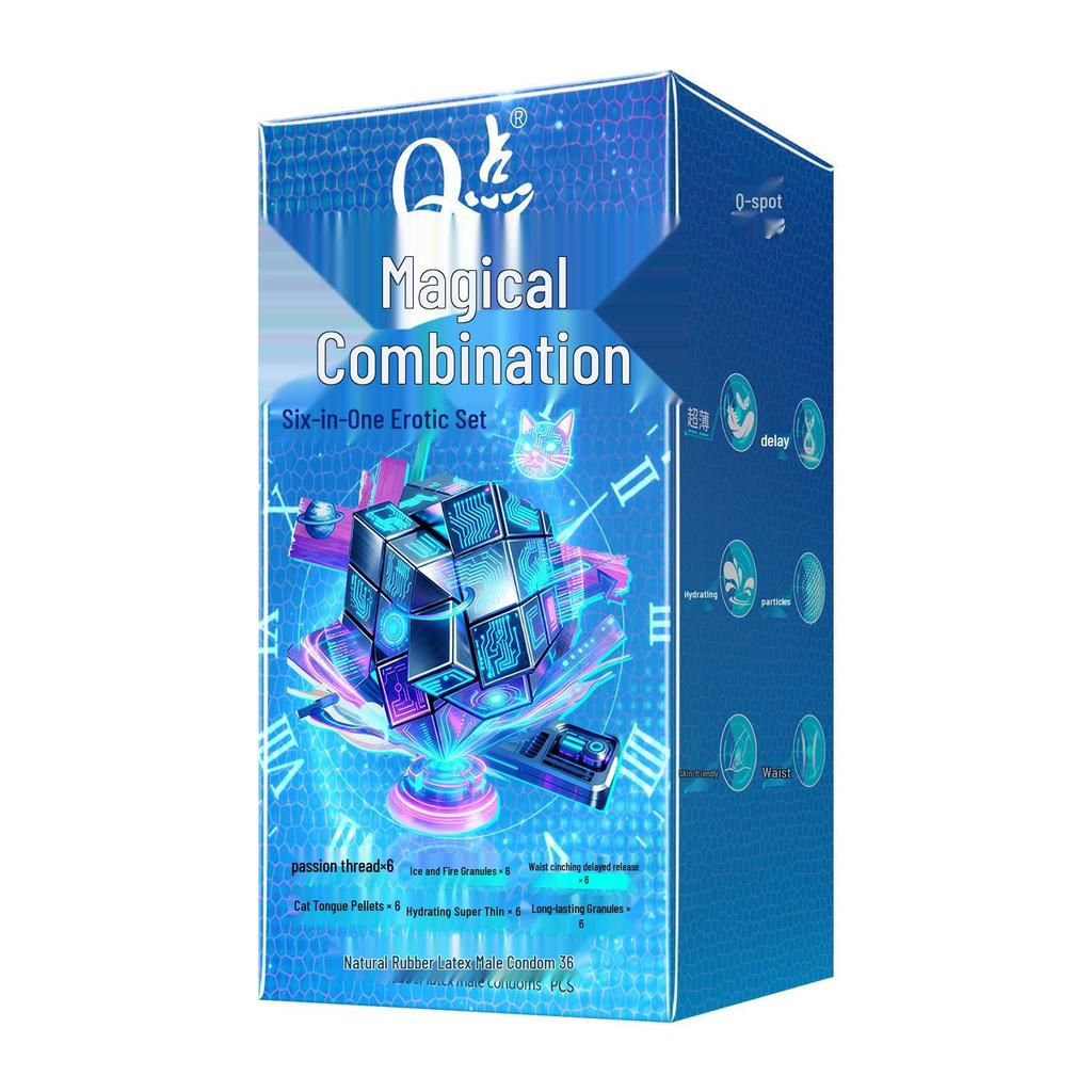 Ultra-Thin Large Particle Clitoral Stimulation Condoms - Long-Lasting Wolf Teeth Design