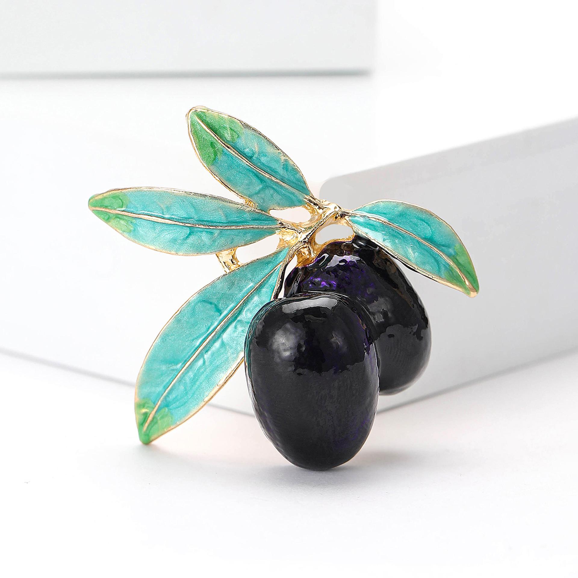 

Корейська версія сплав, емаль, оливкова брошка, модний і універсальний жіночий костюм, кардиган, нагрудна квітка, прикраси темно-синього кольору