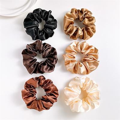 6 pièces/set Populaire Bandeaux Satinés Unis pour Saucisse pour Femmes Filles Porte-Queue de Cheval Accessoires pour Cheveux