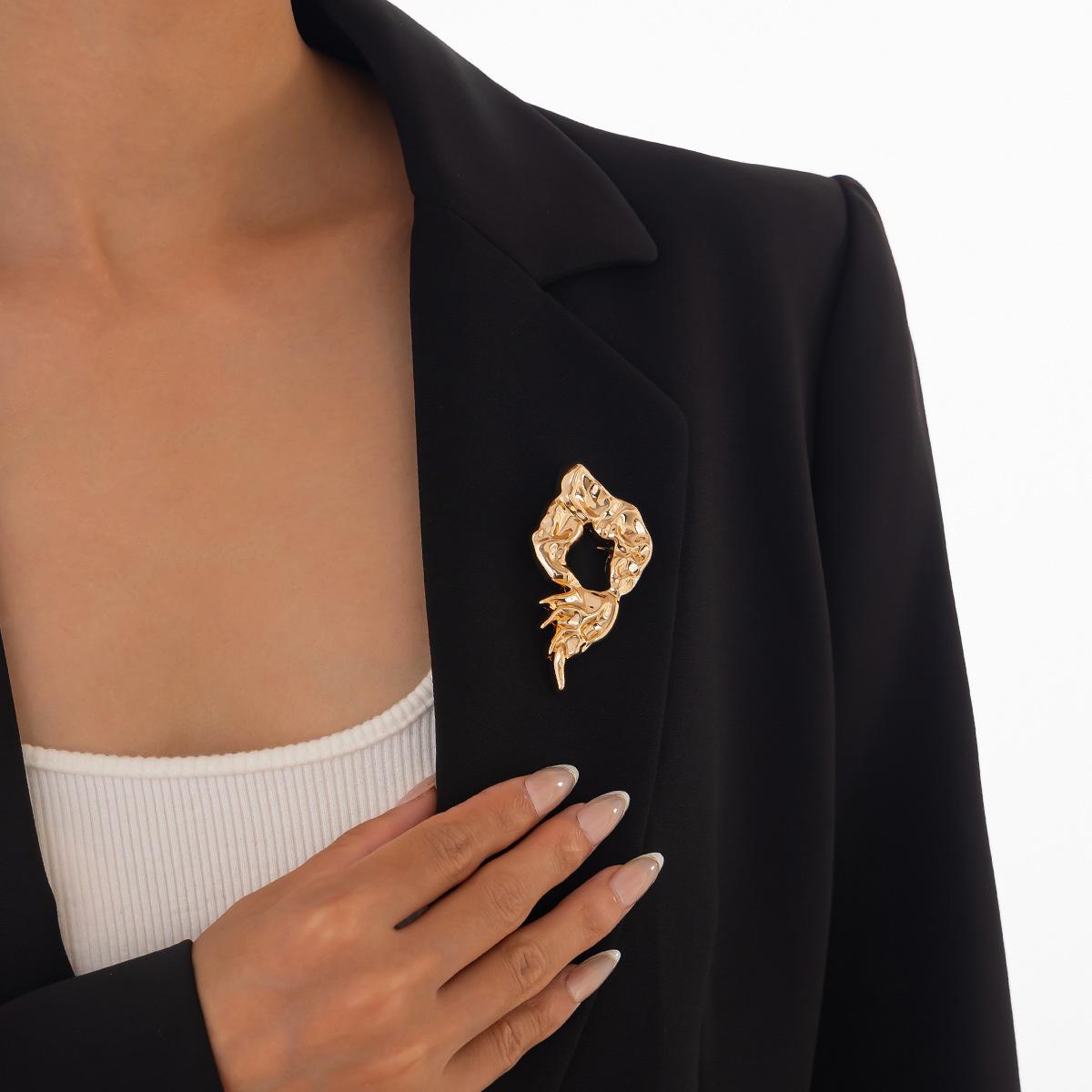 

Simple Ins Style Liquid Irregular Brooch Fashion Metal Lava Brooch