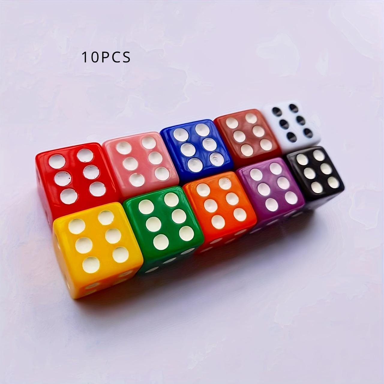 A Collection of 10 Pieces 50 Pieces and 100 Pieces Acrylic Dice 062 Inch Game Dice Math Game 10 Colors Free Velvet Storage Pouch