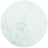 Day and Night - Day and Night Marble Design Table Top White Tempered Glass Ø40x0.8 Cm