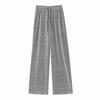 Women's Spring/Summer High-Waisted Wide-Leg Pants with Heavy Embellishments Lurex Threads Sparkling Stylish Loose Drapey Straight-Leg Casual Trousers