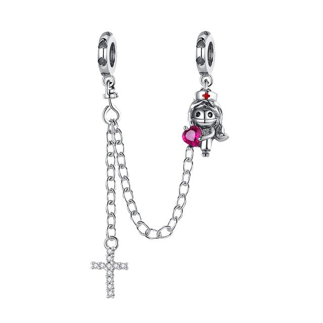 Nový 925 Sterling Silver Sparkling Pav éCrown O Tree Bezpečnostní řetízek Přívěsek Korálky Temperament Náramek Ženy Šperky Dárek