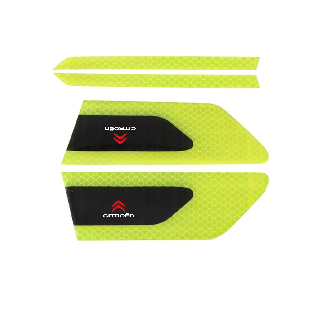 

1 pair Reflective Warning Strip Tape Car Side Baffle Decoration Stickers For Citroen C1 C2 C3 C5 Grand Exterior Auto Accessories For Citroen зелёный