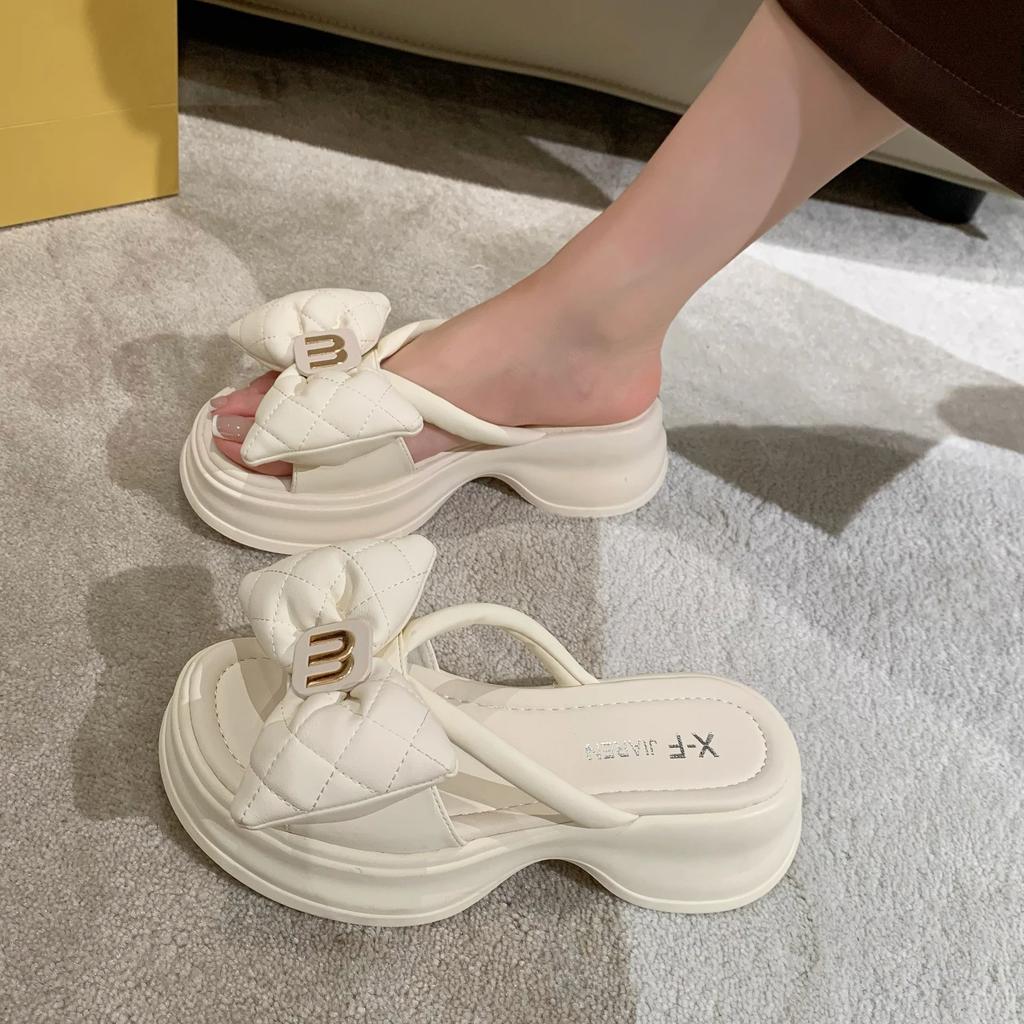 Fashion 2024 New Summer Women Slippers Casual Shoes Baotou Fashion Trend Sandals Women Outwear Bow Beach Slippers Sexy Slides Women