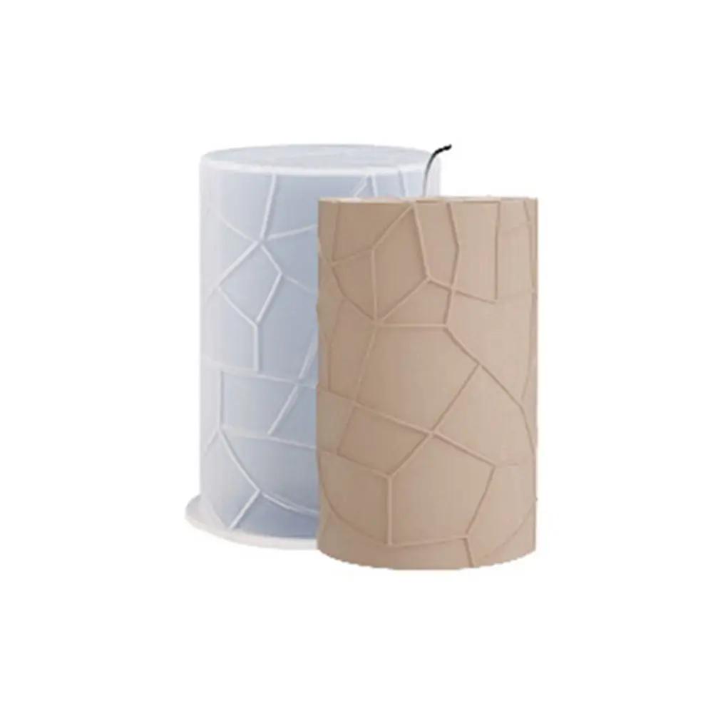 3D Cylinder Candle Mold DIY Silicone Candle Mold Cake Resin Molds 3D Art Wax Candle Making Mould Silicone Handmade Soap Molds