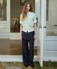 LETTER FROM MOON Mauve Skirt Layered Slacks (Charcoal)