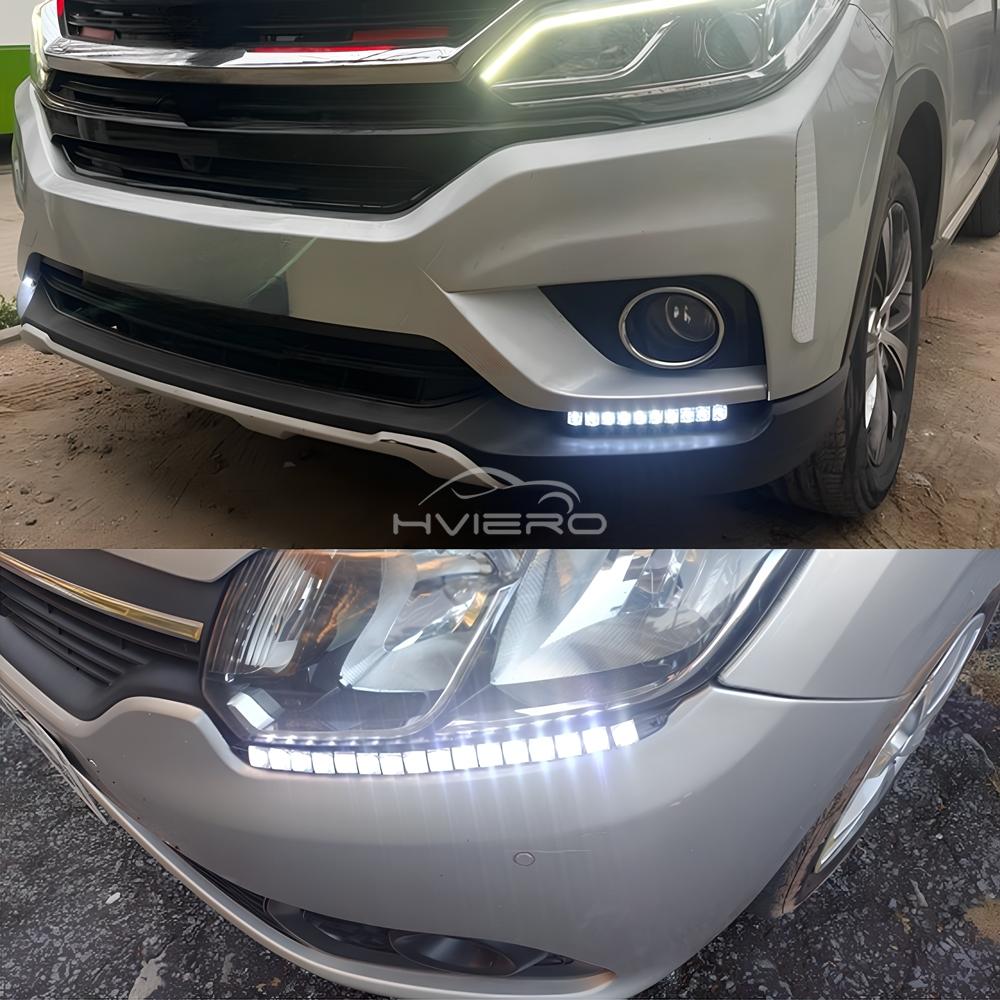 2pcs Auto LED Daytime Running Lights 6led White Waterproof Flexible Turn Signal Fog Lamp Super Bright Car Styling 12v Headlight