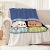 Cartoon Four Seasons Warm Soft D-Dudu Couple Cute Plush Blanket for Sofa Living Room Office Bedroom Travel Gift B-Bubu Flannel
