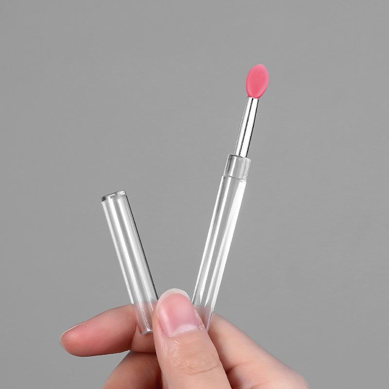 Nail Art Pigment Silicone Applicator Stick Reusable Chrome Glitter Applying Manicure Tool Easy Daub Pigment Nail Brush