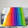 Rainbow Gradient Throw Blanket Colourful Stripe Pattern King Queen Size Super Soft Lightweight Warm for Living Room Couch Sofa