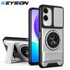 KEYSION Magnetic Phone Case for VIVO Y04 Y04s Y29s Y29t 5G Slide Camera Protection Upright Kickstand 360° Ring Shockproof Cover