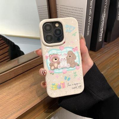 Θήκη Anti-Fall Μαλακή για Κινητά Τηλέφωνα Apple 15Pro, 14, 12, 13, XS, και 11 - Σχέδιο Μικρά Ζωάκια