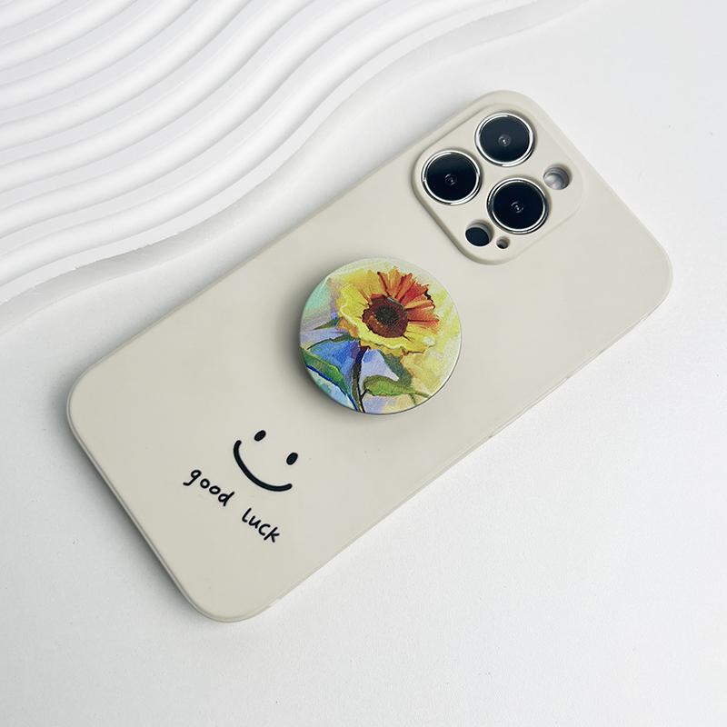 Kunst Ölmalerei Stil Blümchen Sockel Griff Faltbarer Handyhalter Chrysantheme Talk Tok Für Magsafe Iphone Mac Samsung Sicher