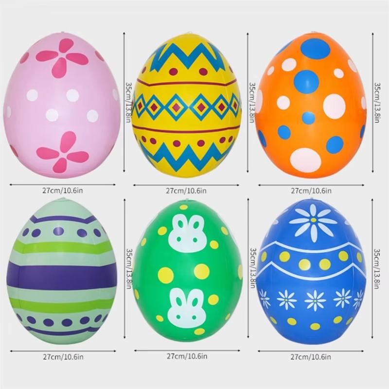 35x27cm Inflatable Easter Egg Decoration Big Colorful Blow Up Eggs for Outdoor Yard Garden Decor Holiday Party Supplies