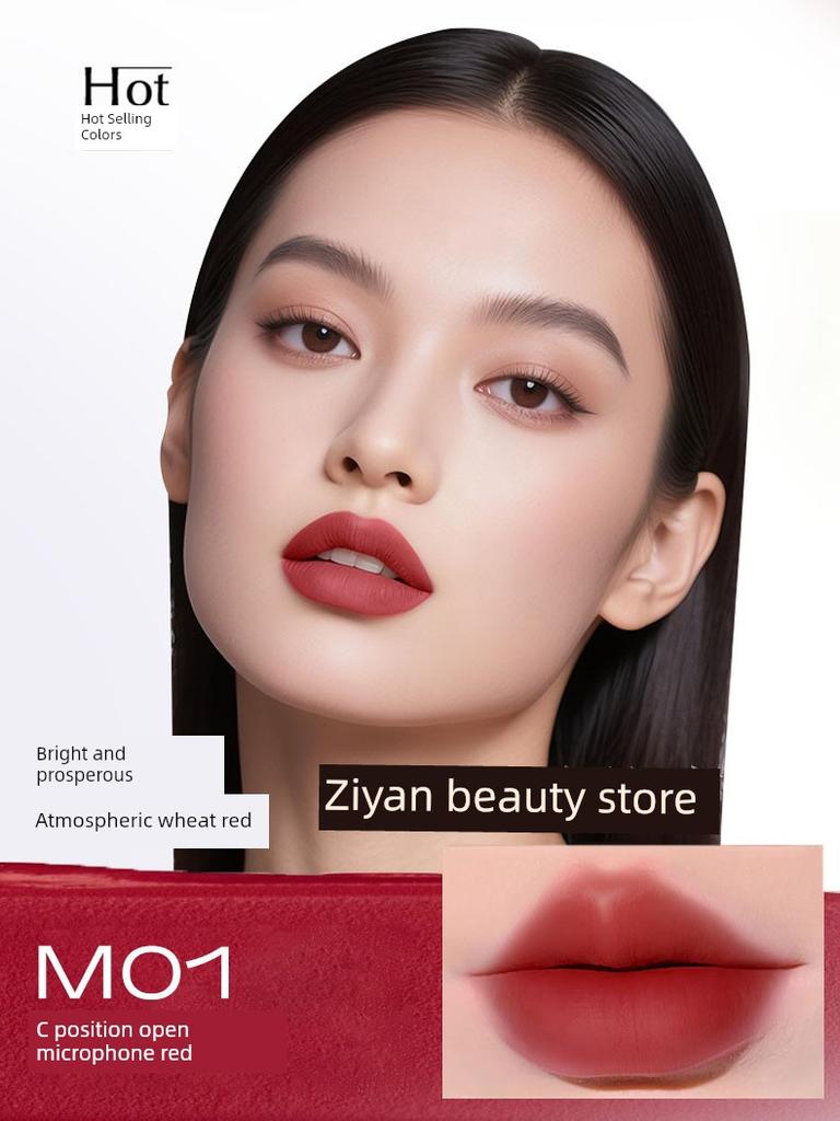 Marco Andy Misty Matte Long-Lasting Lipstick, Non-Fading, Matte Velvet Finish, Brightening, Low Saturation Nude Color, Moisturizing and Hydrating