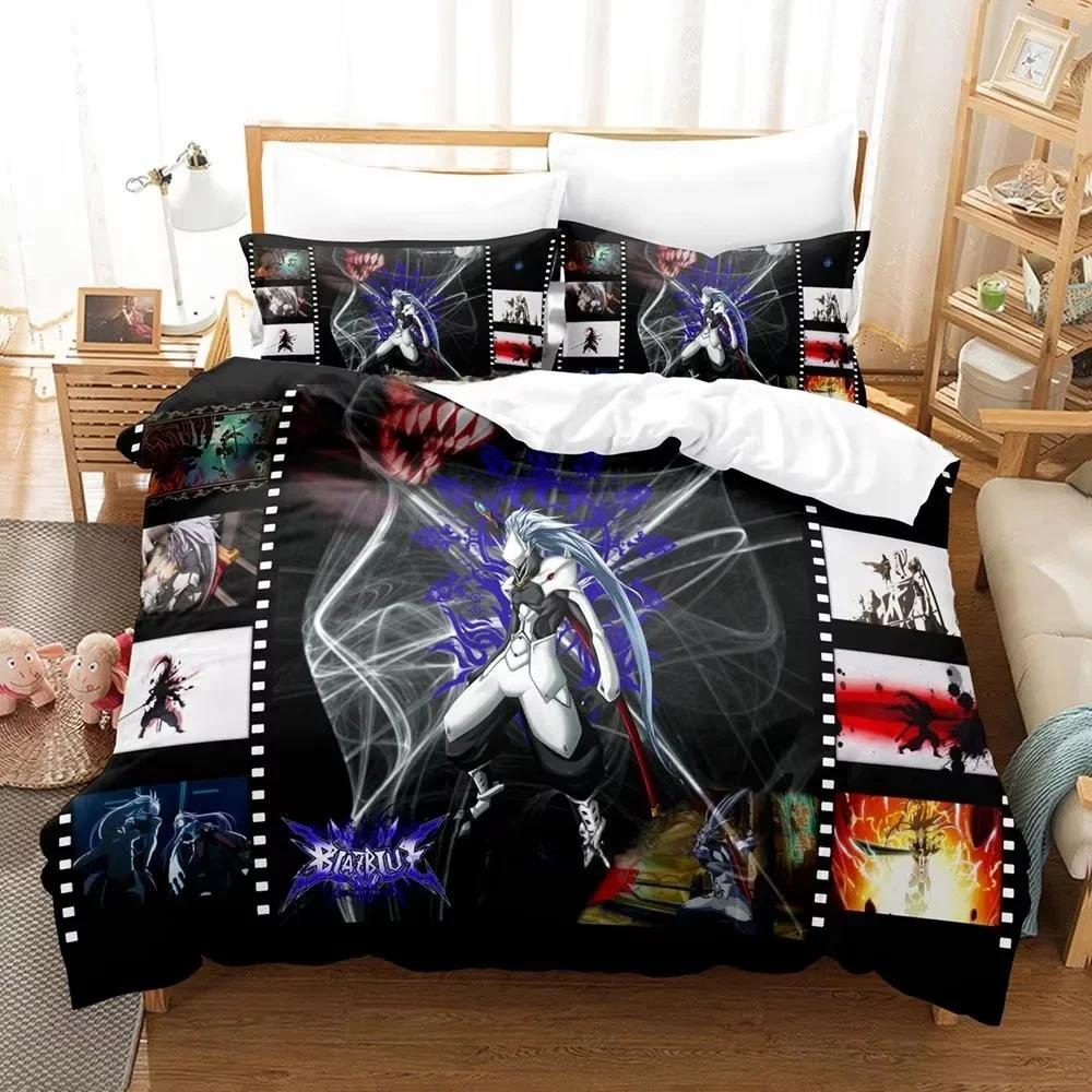 New Personality 3D Printed Anime Blazblue Bedding Set Cartoons three-piece set Adult Kid Bedroom Duvet cover Sets Home Textiles