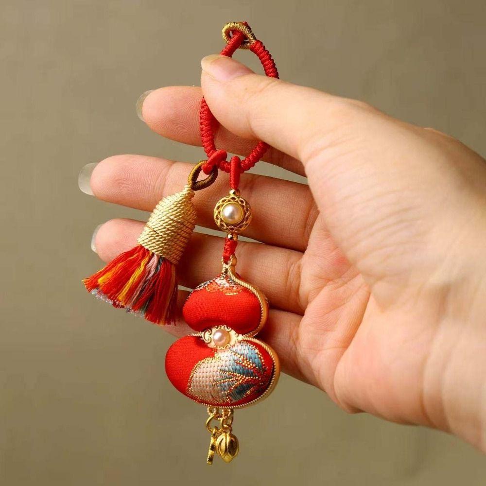 Blessing Woven Tassel Bag Pendant Handmade Hanging Ornaments Gourd Key-chain  Bag Charm