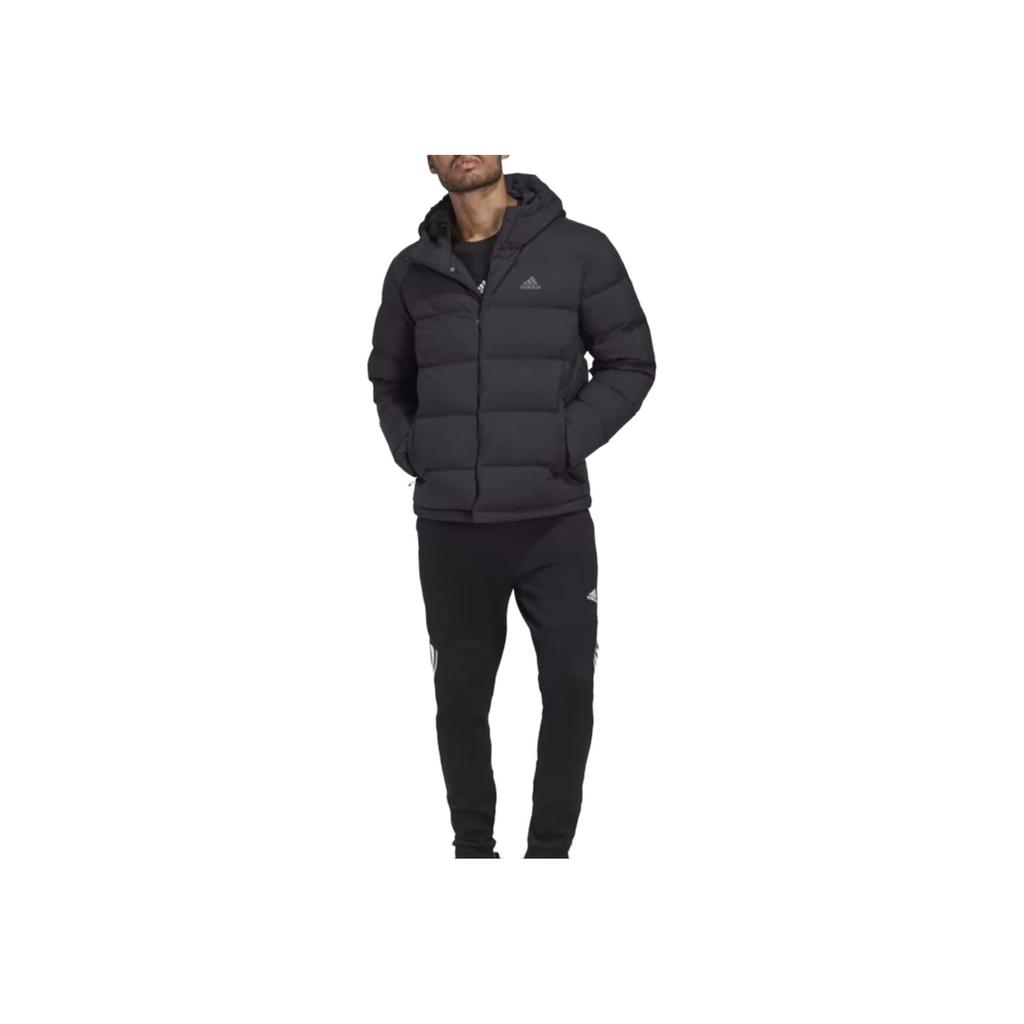 Adidas Helionic Solid Color Comfortable Warm Hooded Casual Long Sleeve Down Jacket Men Jackets Black HN5640