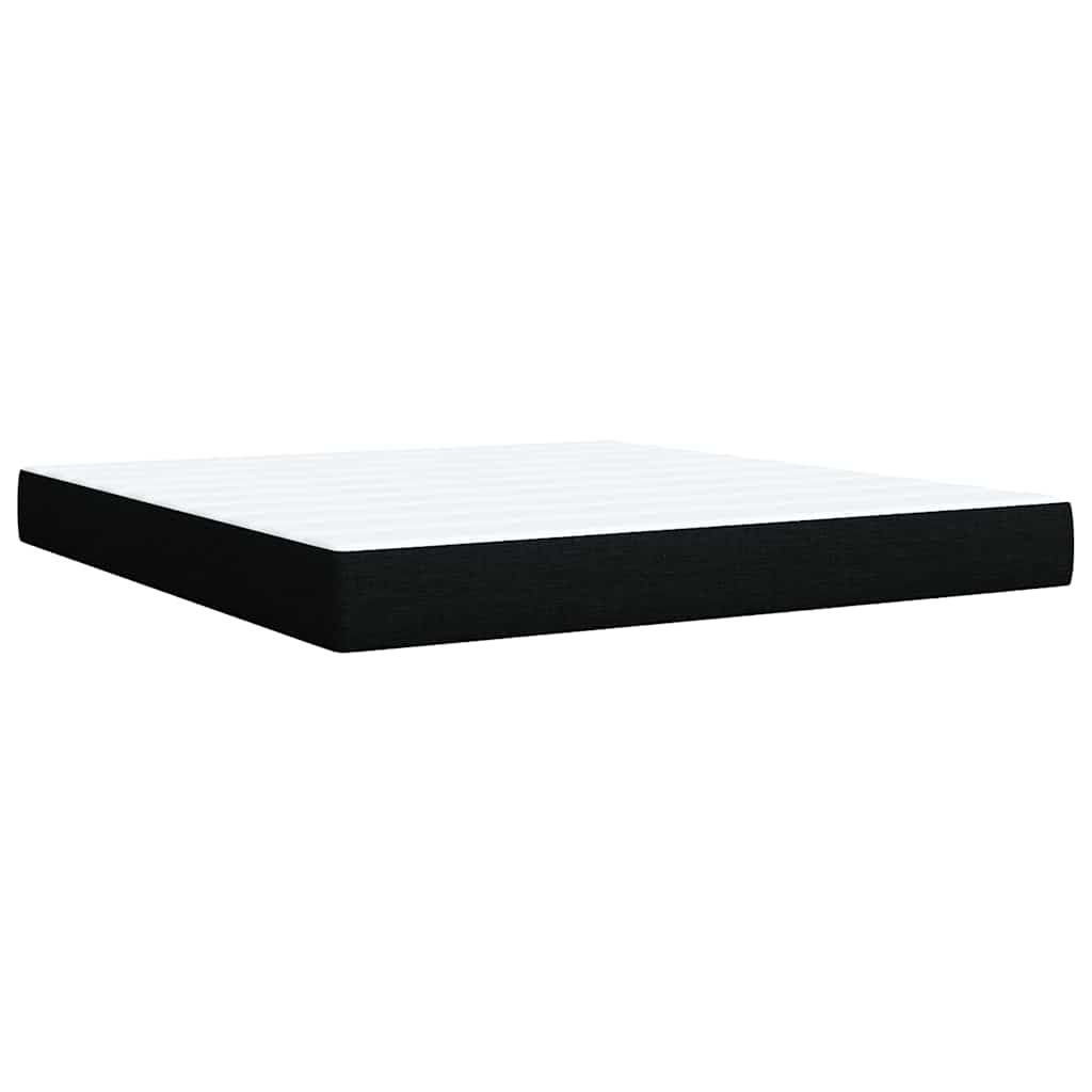Box Spring Bed with Mattress Black 180 X 200 Cm Fabric