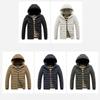 Light Cotton Coat Men's Winter Fashion Solid-colour Slim Removable Cap Thickened Hooded Comfortable and Versatile Jacket Men