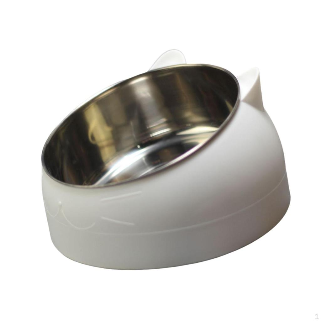 Raised Cat Bowl Anti Slip for Food Water Sleek Gift Pet Lover Sturdy Multiuse Stainless