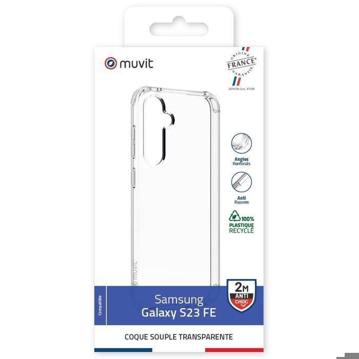 Coque - Muvit - Samsung Galaxy S23 FE - Transparent - Antichoc - 100% Recyclable