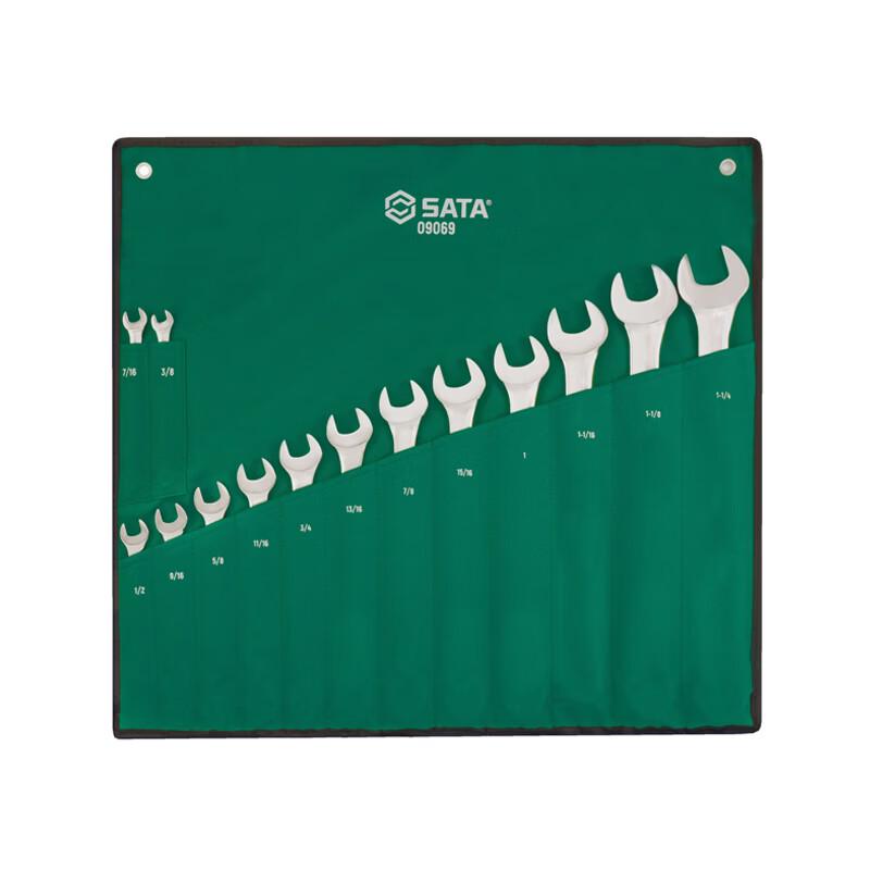 SATA 14-Piece Imperial Combination Wrench Set 3/8 to 1-1/4 range