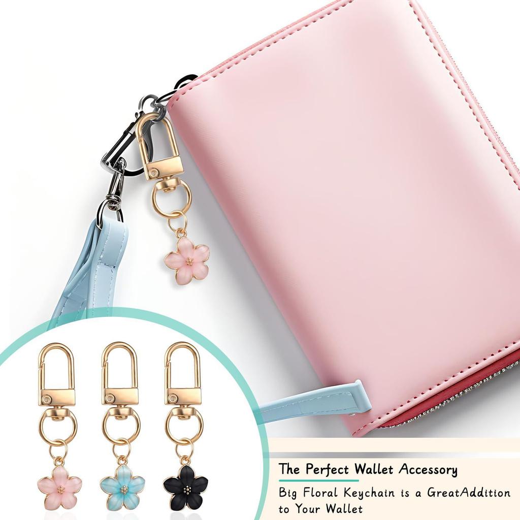 5 Pcs Creative Cherry Blossom Keychain Colorful Flower Bag Pendant Small Gift Decoration Couple Family Keychain Pendant