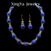Vintage Retro Purple Frog Skin Colorful Square Multi-faceted Cut Glass High-end Palace Style Necklace Earring Set