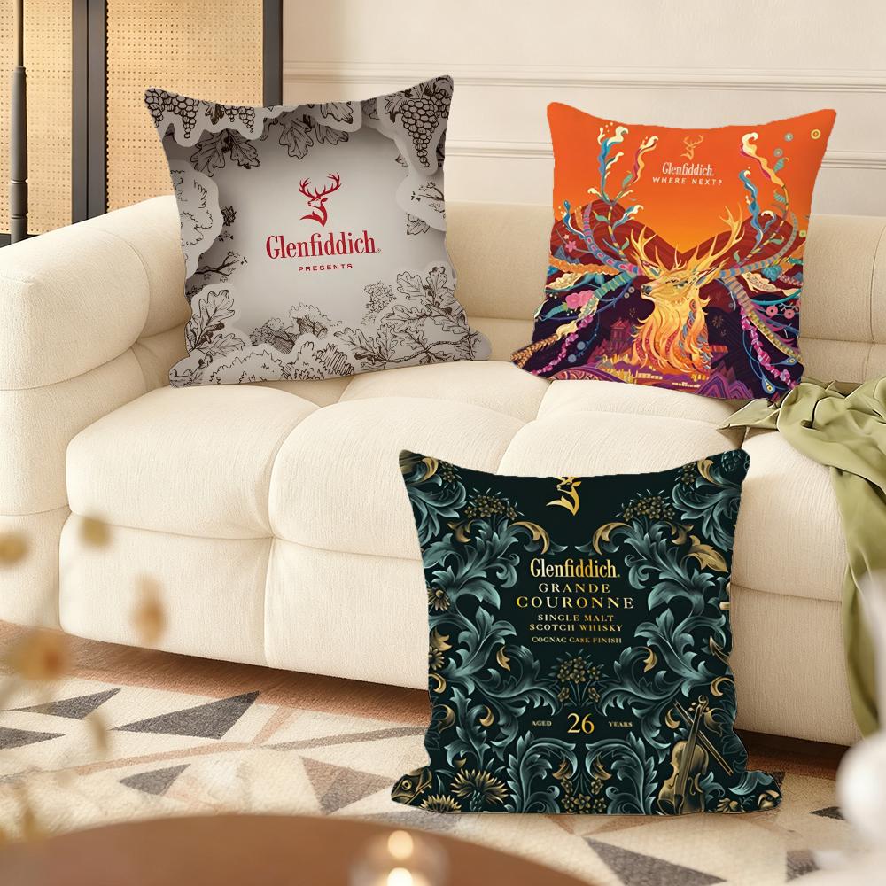 The G-GlenfiddichS Cushion Cover Soft Plush Double-Sided Printed Sofa Pillow Cushion Cover | Cozy All-Season Durable Decor Gift