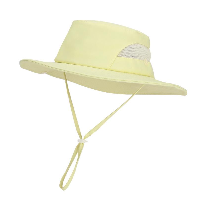 Children's Hat Summer Breathable Sunscreen Hat Solid Color Large Brim Bucket Hat Boys and Girls Outdoor Travel Sun Hat