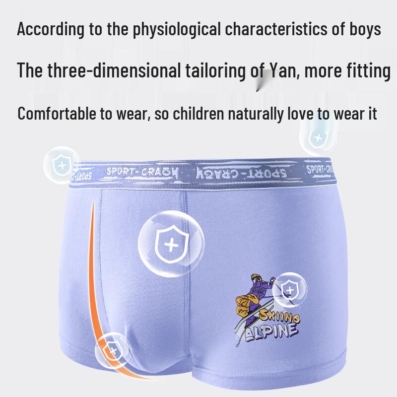 LangSha Boys' Cotton Boxer Briefs 4-Pack