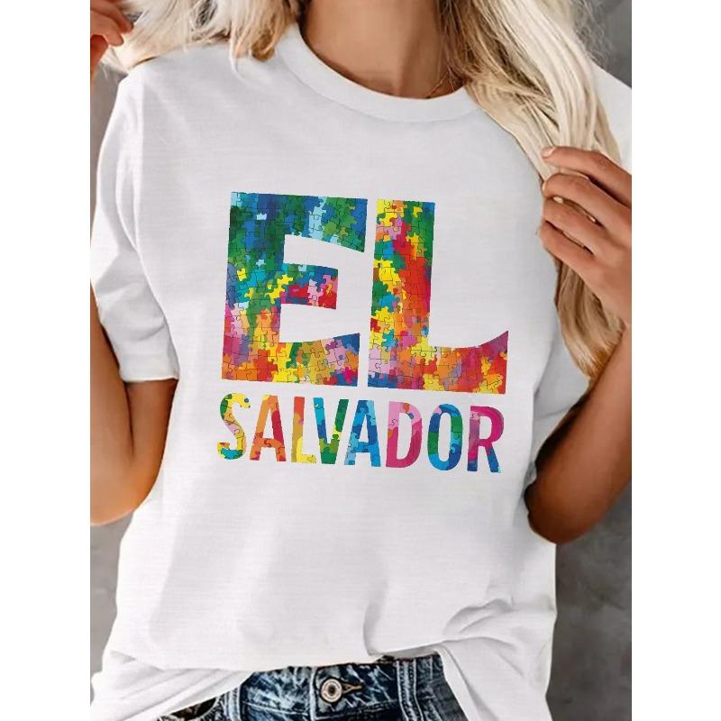 EL SALVADOR jigsaw puzzle women s comfit t-shirt 2XL белый