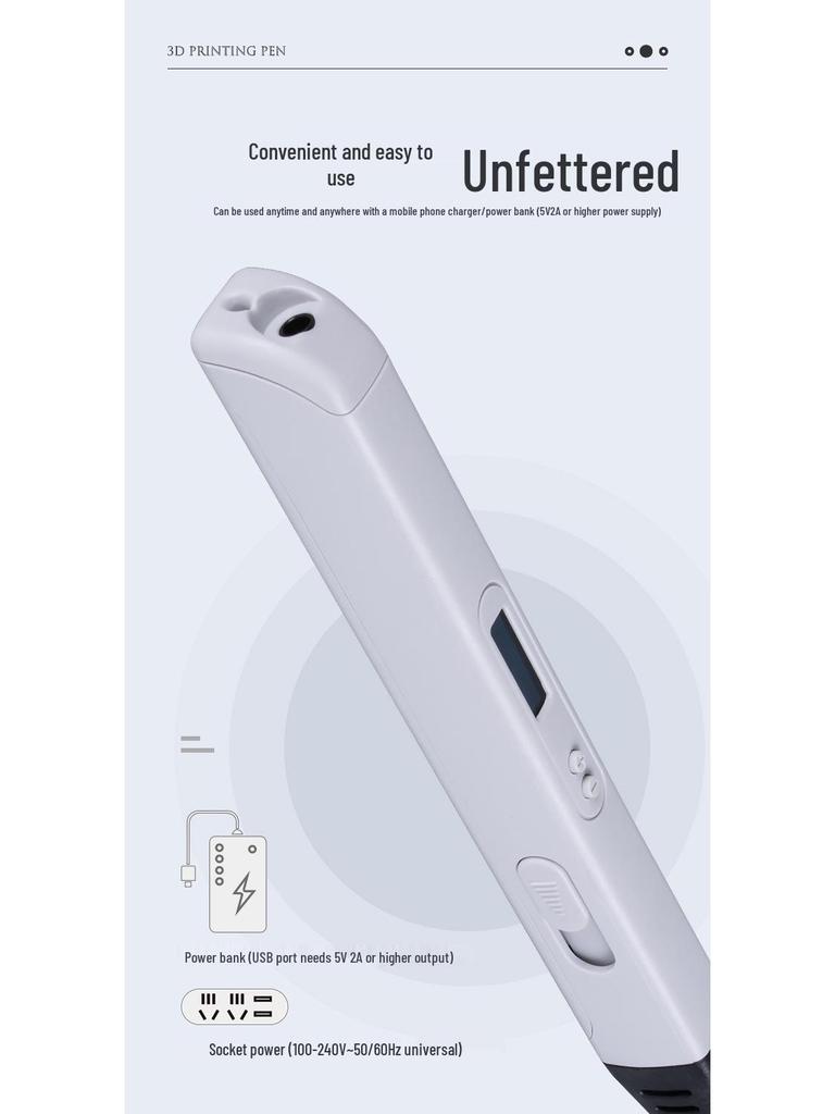 Mu Zi 3D Printing Pen - High-Temperature Stereo Painting Pen RP800A for Children's Creative Education by MYNT3D