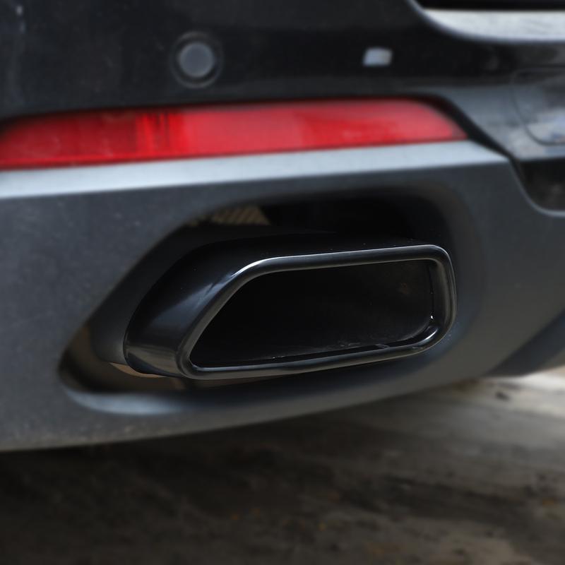 Pentru BMW X5 F15 X6 F16 2014-2018 capac negru din oțel inoxidabil pentru țeavă de eșapament auto, 1 set de accesorii pentru mașină pentru coada gâtului